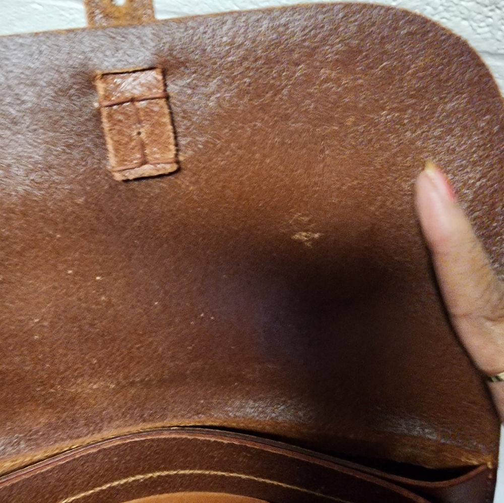 Lucky Brand Rustic Slim Brown Leather Flap Crossbody Bag - Picture 9 of 12